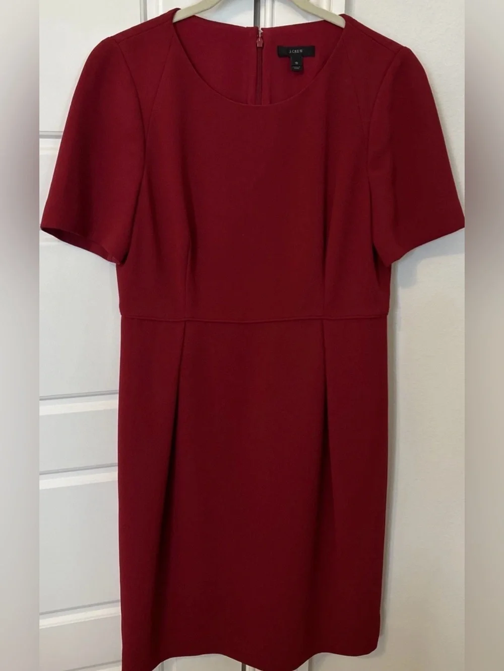 J. Crew Red Short Sleeve  Sheath Dress